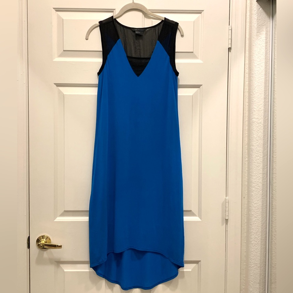 Armani Exchange Blue Black Dress NWOT Size SMALL